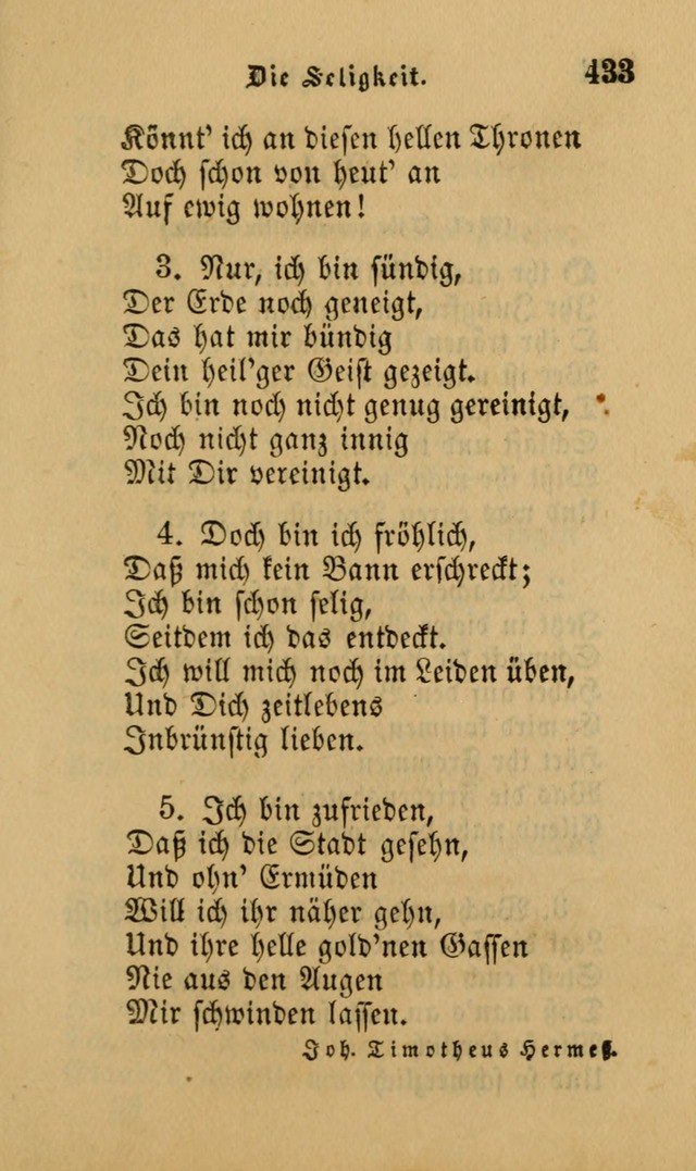 Die Pilgerharfe: eine sammlung evangelischer lieder, für den Gebrauch gläubig getauster Christen und der Gemeinden des Herrn in Nordamerika page 433