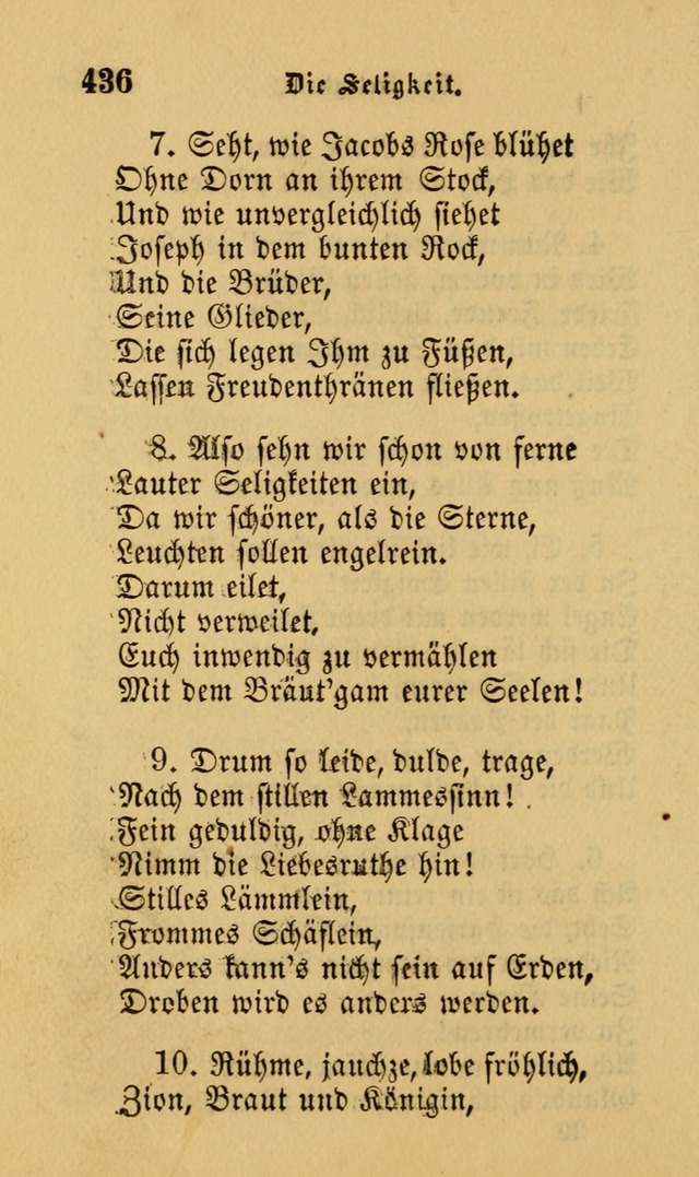 Die Pilgerharfe: eine sammlung evangelischer lieder, für den Gebrauch gläubig getauster Christen und der Gemeinden des Herrn in Nordamerika page 436