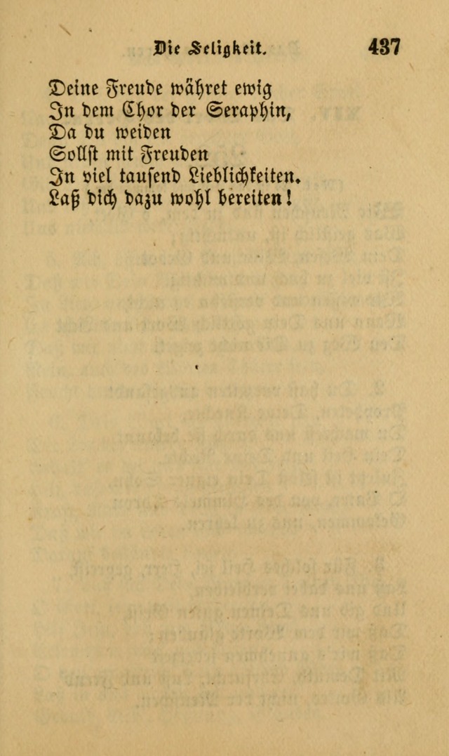 Die Pilgerharfe: eine sammlung evangelischer lieder, für den Gebrauch gläubig getauster Christen und der Gemeinden des Herrn in Nordamerika page 437