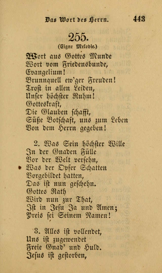 Die Pilgerharfe: eine sammlung evangelischer lieder, für den Gebrauch gläubig getauster Christen und der Gemeinden des Herrn in Nordamerika page 443