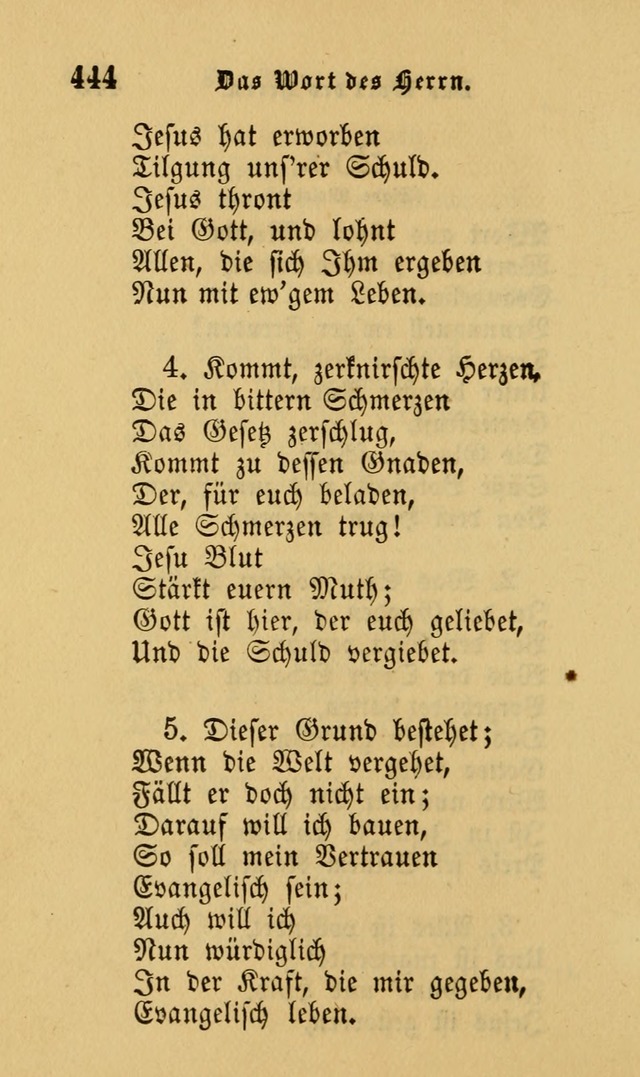 Die Pilgerharfe: eine sammlung evangelischer lieder, für den Gebrauch gläubig getauster Christen und der Gemeinden des Herrn in Nordamerika page 444