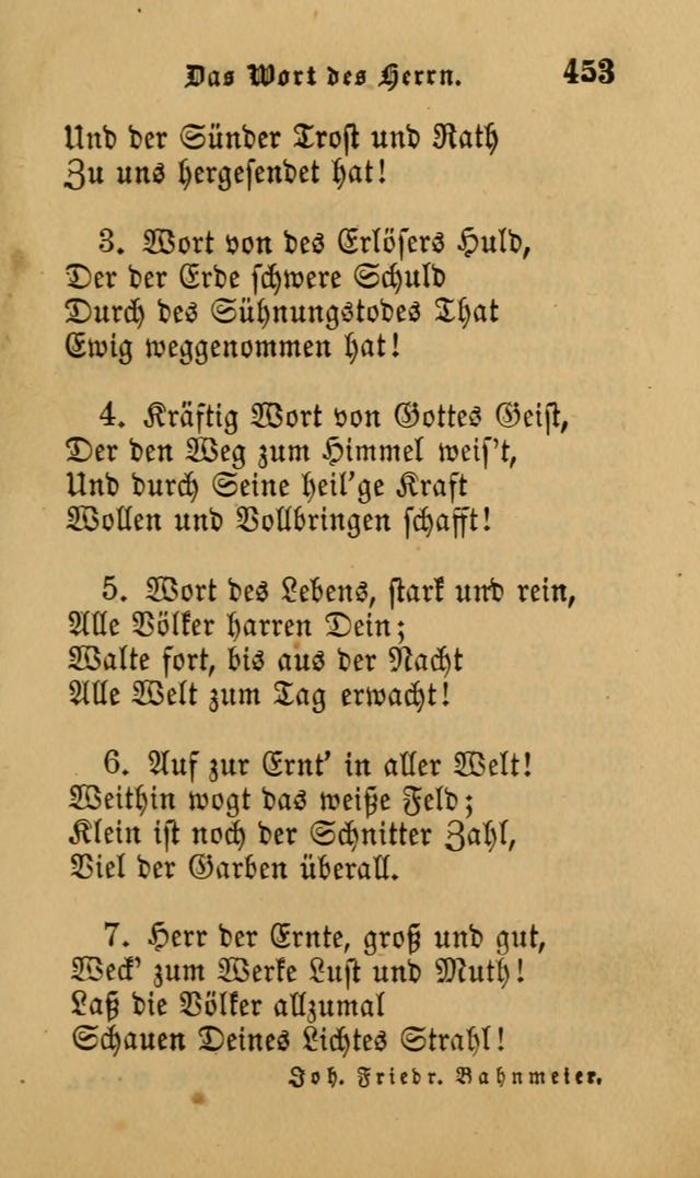 Die Pilgerharfe: eine sammlung evangelischer lieder, für den Gebrauch gläubig getauster Christen und der Gemeinden des Herrn in Nordamerika page 453