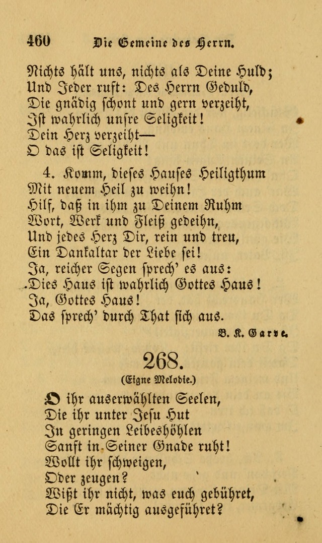 Die Pilgerharfe: eine sammlung evangelischer lieder, für den Gebrauch gläubig getauster Christen und der Gemeinden des Herrn in Nordamerika page 460