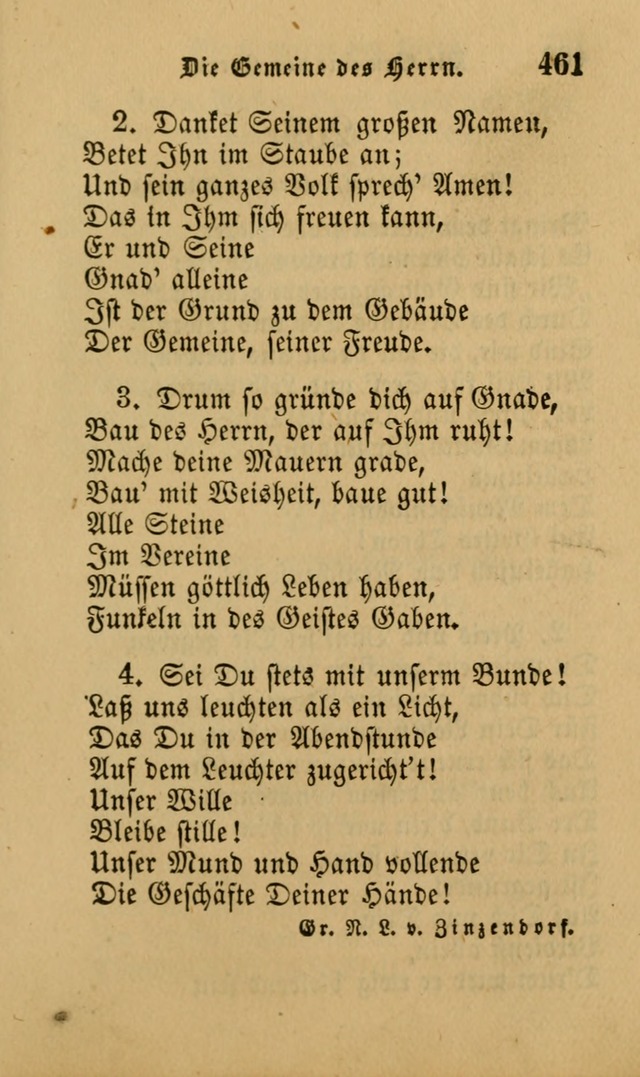 Die Pilgerharfe: eine sammlung evangelischer lieder, für den Gebrauch gläubig getauster Christen und der Gemeinden des Herrn in Nordamerika page 461