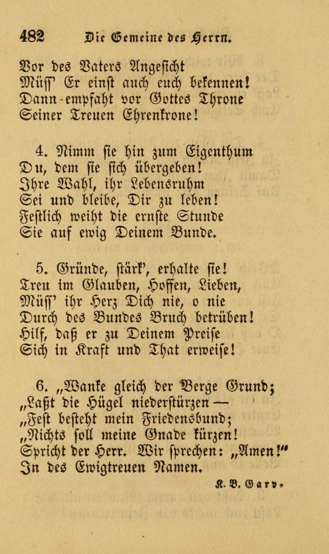 Die Pilgerharfe: eine sammlung evangelischer lieder, für den Gebrauch gläubig getauster Christen und der Gemeinden des Herrn in Nordamerika page 482