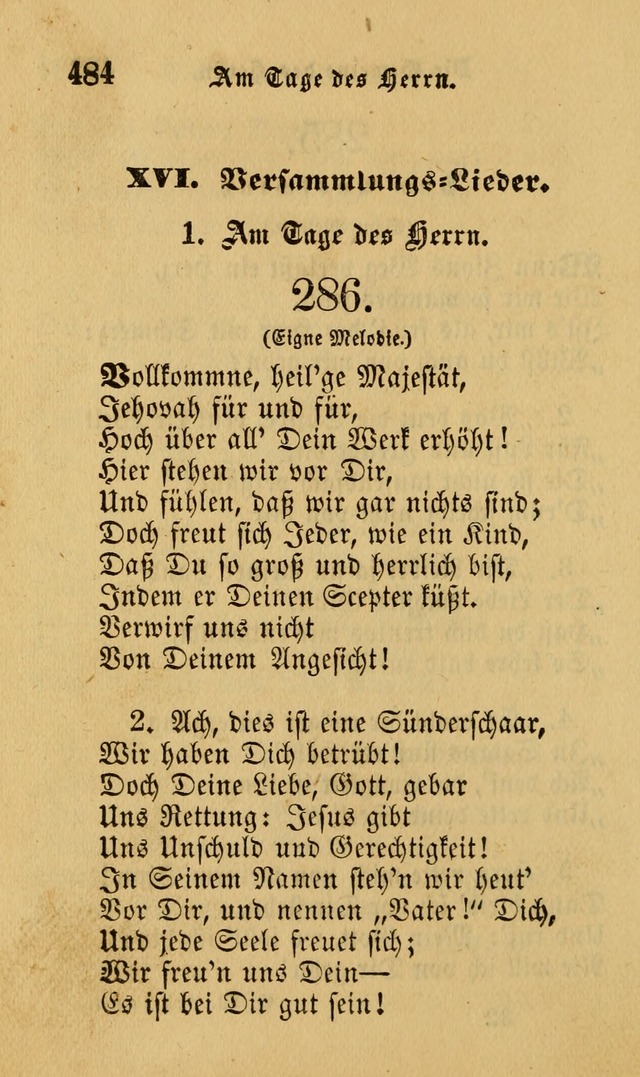 Die Pilgerharfe: eine sammlung evangelischer lieder, für den Gebrauch gläubig getauster Christen und der Gemeinden des Herrn in Nordamerika page 484