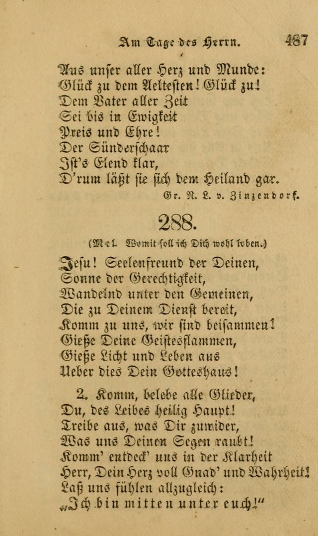 Die Pilgerharfe: eine sammlung evangelischer lieder, für den Gebrauch gläubig getauster Christen und der Gemeinden des Herrn in Nordamerika page 487