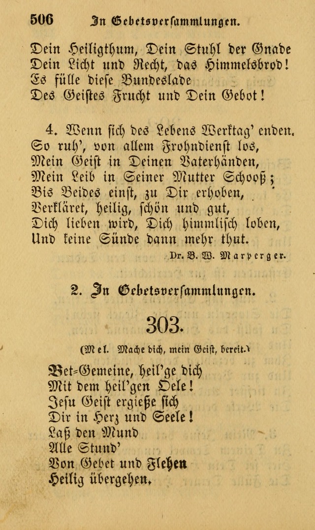 Die Pilgerharfe: eine sammlung evangelischer lieder, für den Gebrauch gläubig getauster Christen und der Gemeinden des Herrn in Nordamerika page 506