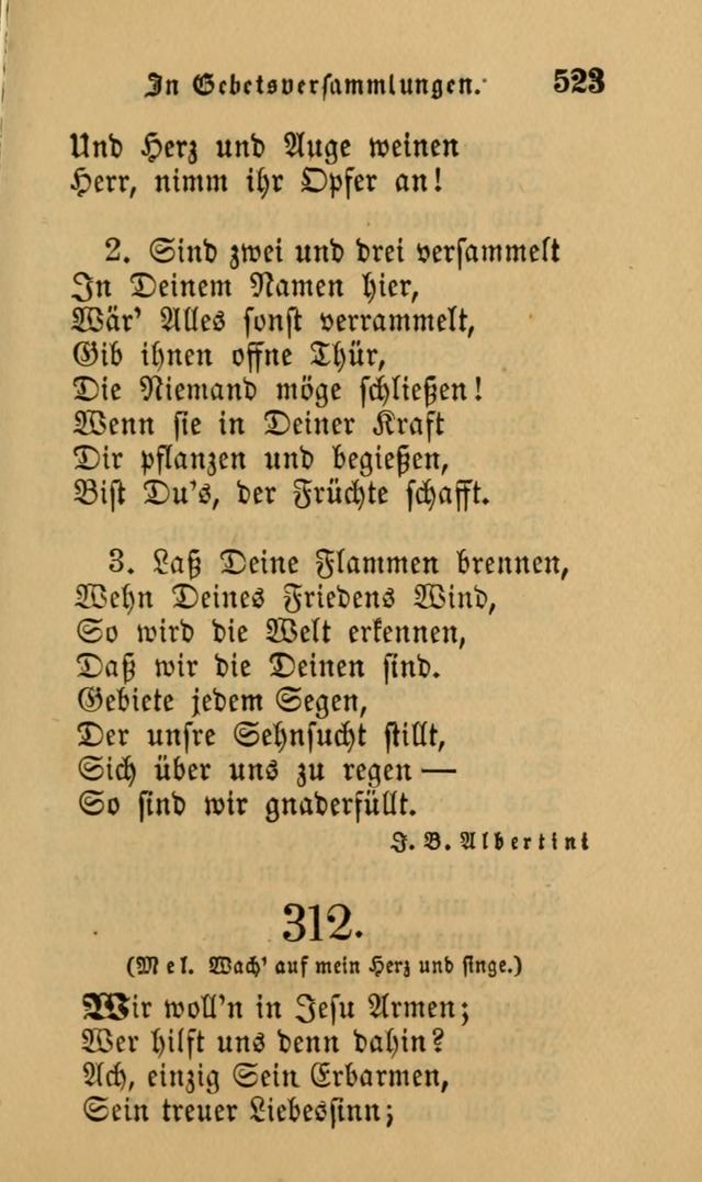 Die Pilgerharfe: eine sammlung evangelischer lieder, für den Gebrauch gläubig getauster Christen und der Gemeinden des Herrn in Nordamerika page 523