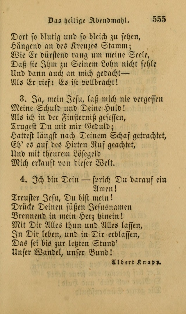 Die Pilgerharfe: eine sammlung evangelischer lieder, für den Gebrauch gläubig getauster Christen und der Gemeinden des Herrn in Nordamerika page 555