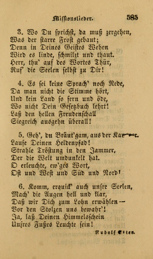 Die Pilgerharfe: eine sammlung evangelischer lieder, für den Gebrauch gläubig getauster Christen und der Gemeinden des Herrn in Nordamerika page 585