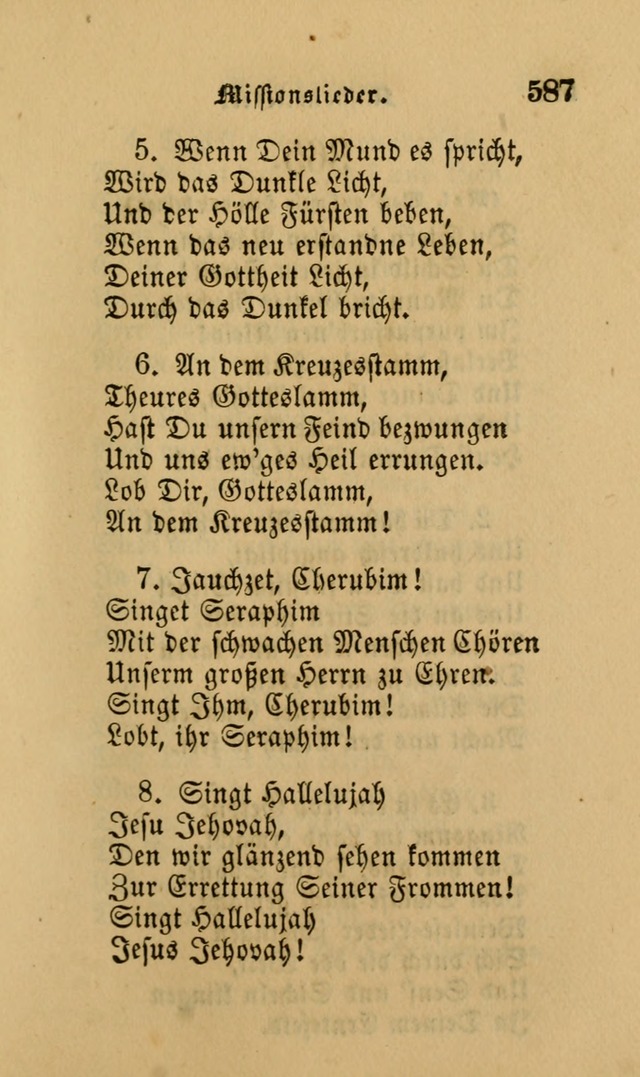 Die Pilgerharfe: eine sammlung evangelischer lieder, für den Gebrauch gläubig getauster Christen und der Gemeinden des Herrn in Nordamerika page 587