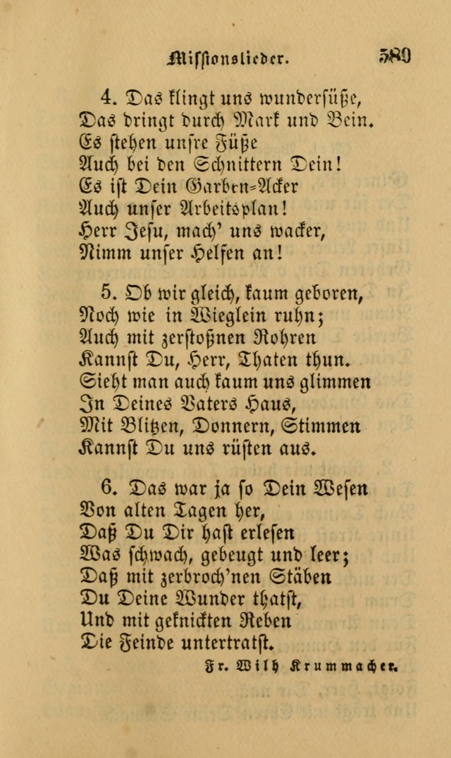 Die Pilgerharfe: eine sammlung evangelischer lieder, für den Gebrauch gläubig getauster Christen und der Gemeinden des Herrn in Nordamerika page 589