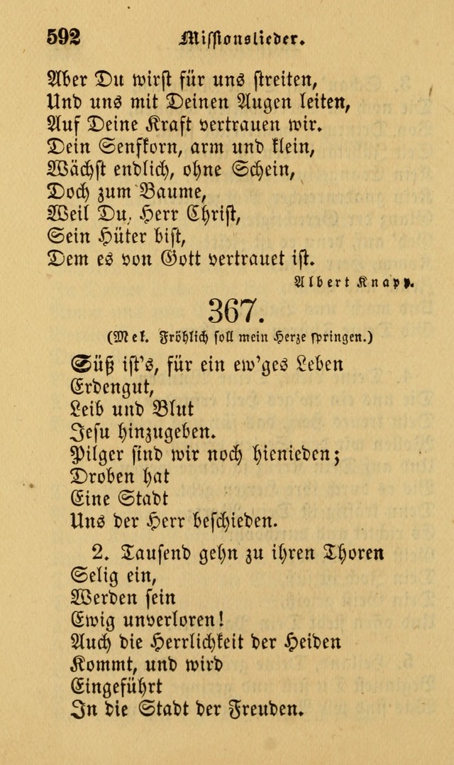 Die Pilgerharfe: eine sammlung evangelischer lieder, für den Gebrauch gläubig getauster Christen und der Gemeinden des Herrn in Nordamerika page 592