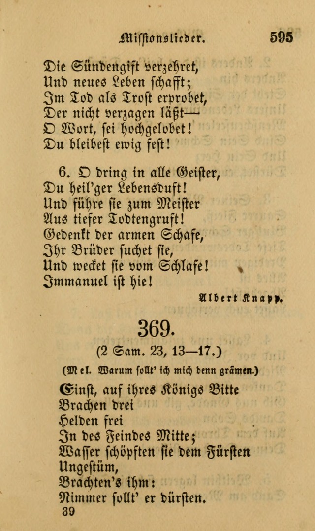 Die Pilgerharfe: eine sammlung evangelischer lieder, für den Gebrauch gläubig getauster Christen und der Gemeinden des Herrn in Nordamerika page 595