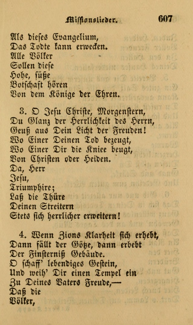 Die Pilgerharfe: eine sammlung evangelischer lieder, für den Gebrauch gläubig getauster Christen und der Gemeinden des Herrn in Nordamerika page 607