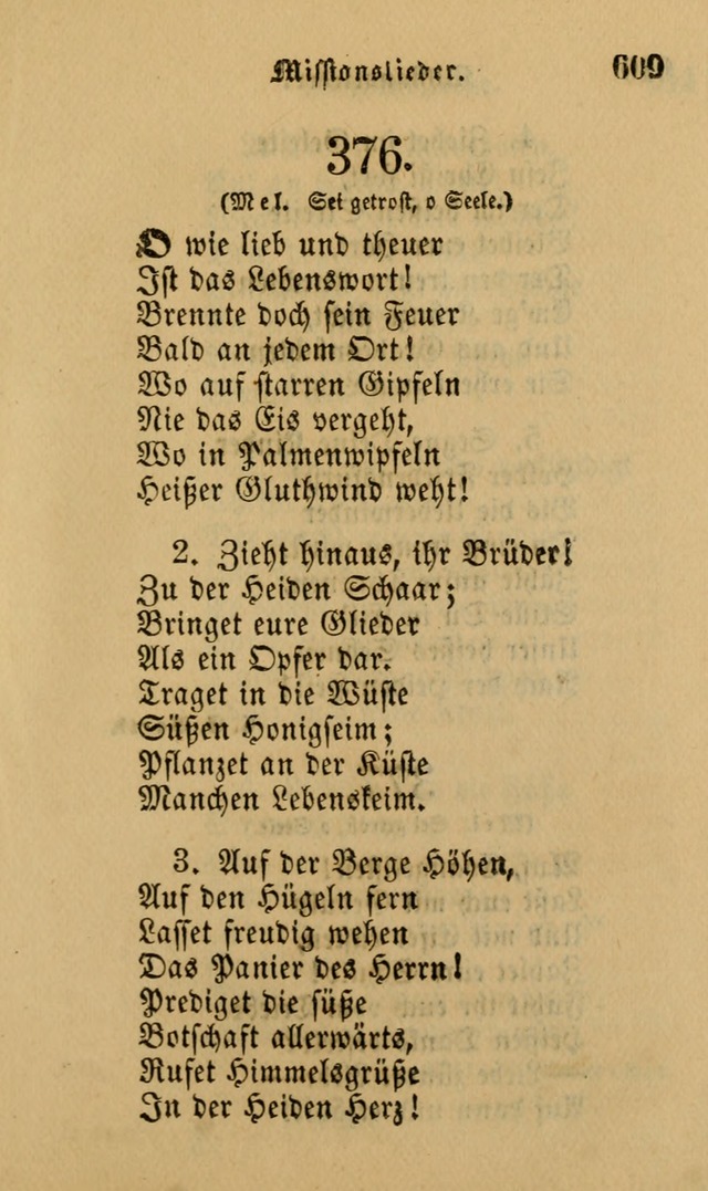 Die Pilgerharfe: eine sammlung evangelischer lieder, für den Gebrauch gläubig getauster Christen und der Gemeinden des Herrn in Nordamerika page 609