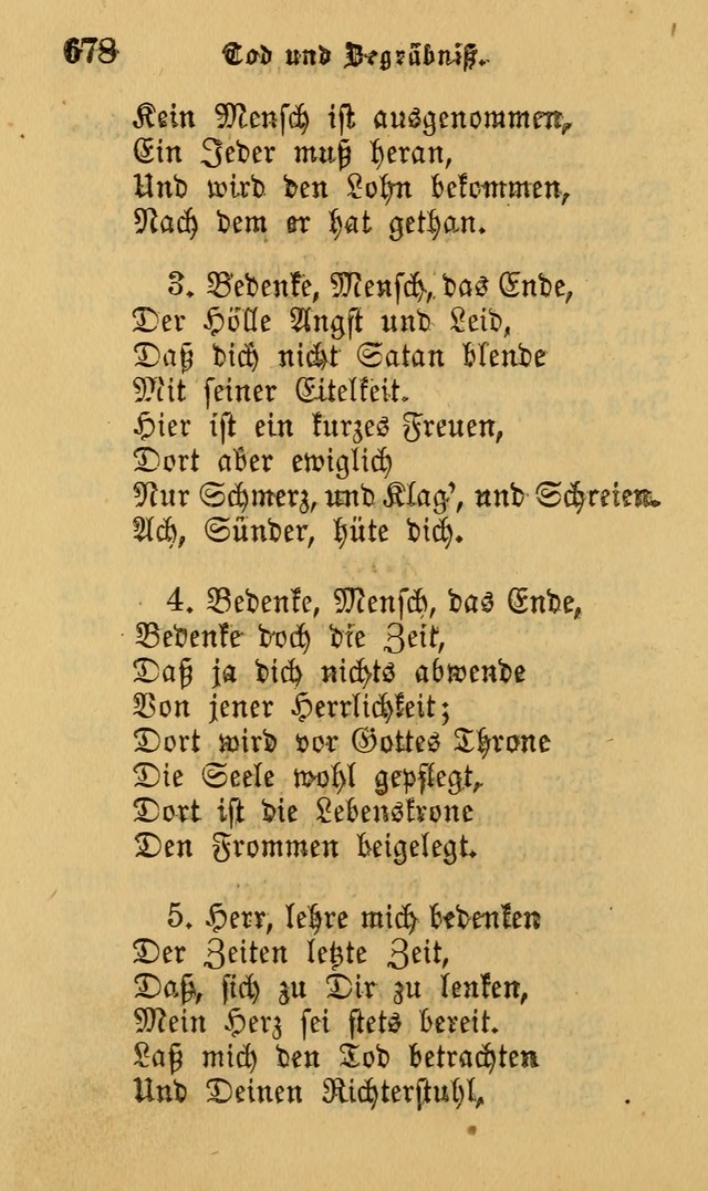 Die Pilgerharfe: eine sammlung evangelischer lieder, für den Gebrauch gläubig getauster Christen und der Gemeinden des Herrn in Nordamerika page 678