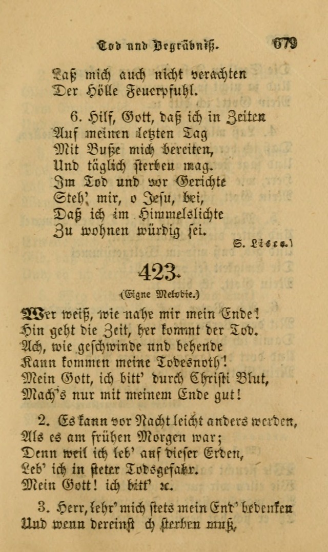 Die Pilgerharfe: eine sammlung evangelischer lieder, für den Gebrauch gläubig getauster Christen und der Gemeinden des Herrn in Nordamerika page 679