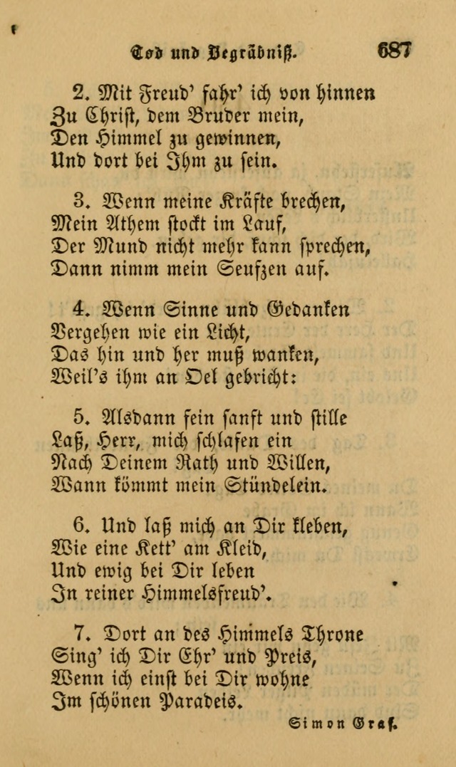 Die Pilgerharfe: eine sammlung evangelischer lieder, für den Gebrauch gläubig getauster Christen und der Gemeinden des Herrn in Nordamerika page 687