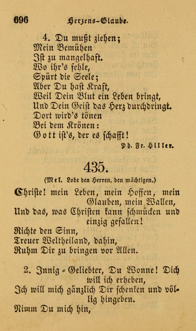 Die Pilgerharfe: eine sammlung evangelischer lieder, für den Gebrauch gläubig getauster Christen und der Gemeinden des Herrn in Nordamerika page 696