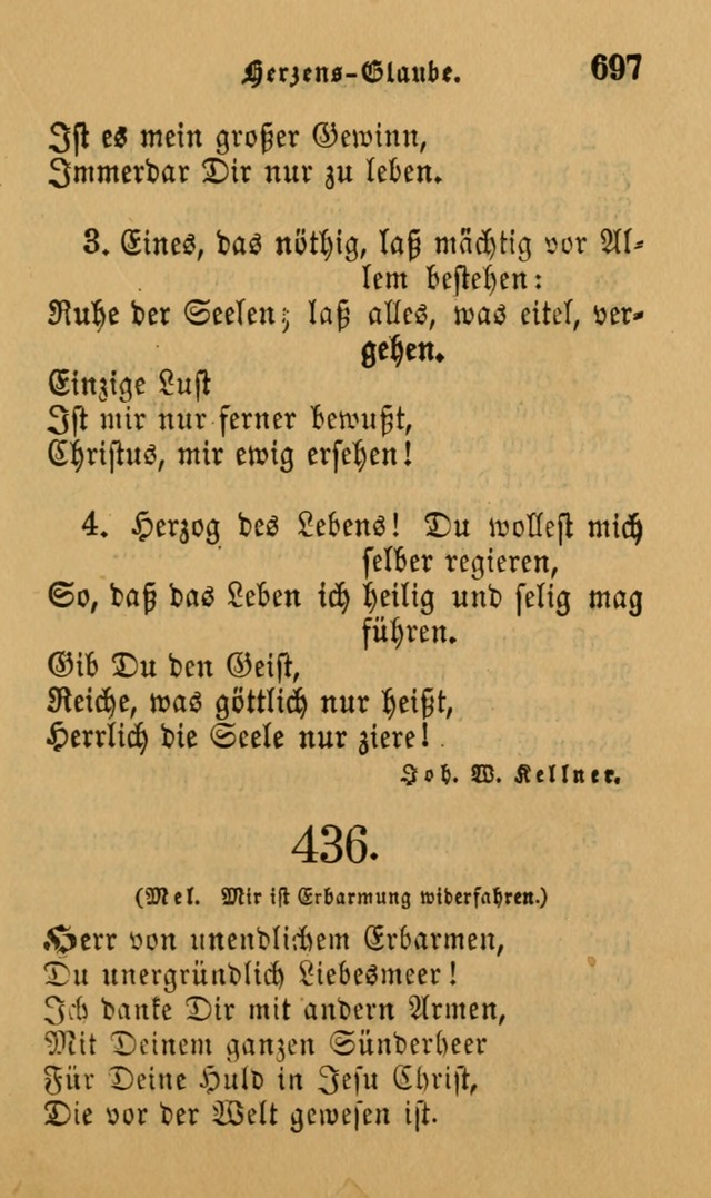 Die Pilgerharfe: eine sammlung evangelischer lieder, für den Gebrauch gläubig getauster Christen und der Gemeinden des Herrn in Nordamerika page 697