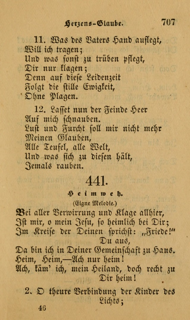 Die Pilgerharfe: eine sammlung evangelischer lieder, für den Gebrauch gläubig getauster Christen und der Gemeinden des Herrn in Nordamerika page 707