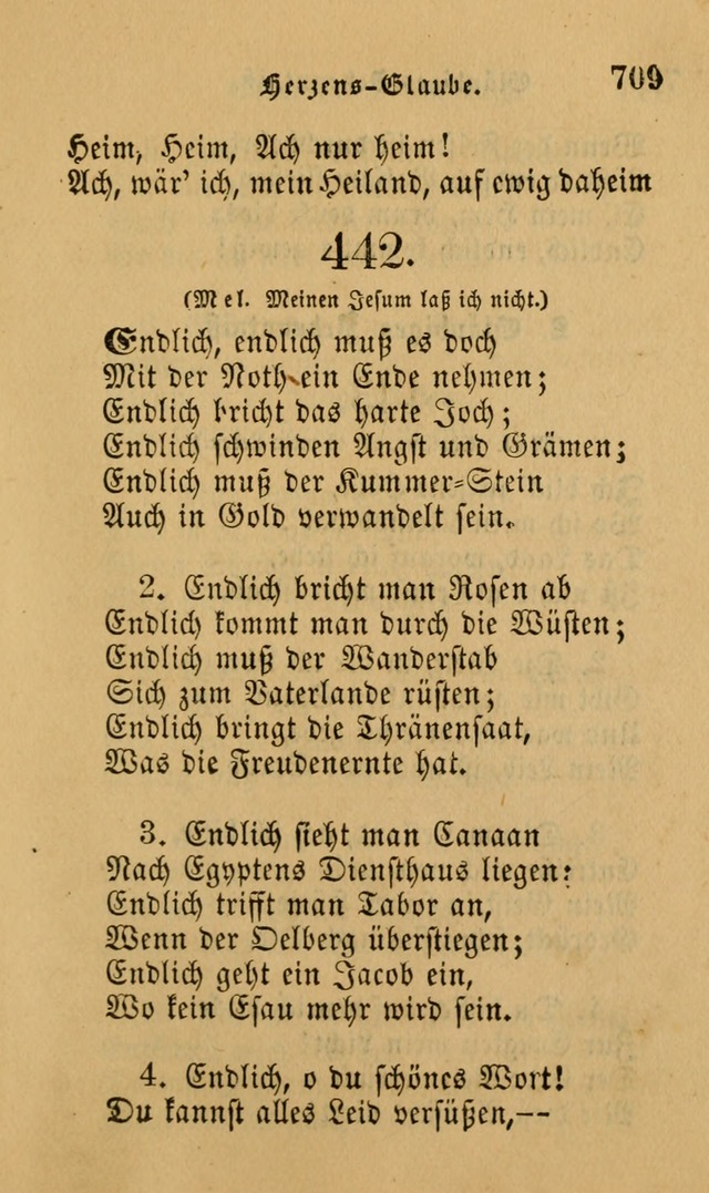 Die Pilgerharfe: eine sammlung evangelischer lieder, für den Gebrauch gläubig getauster Christen und der Gemeinden des Herrn in Nordamerika page 709