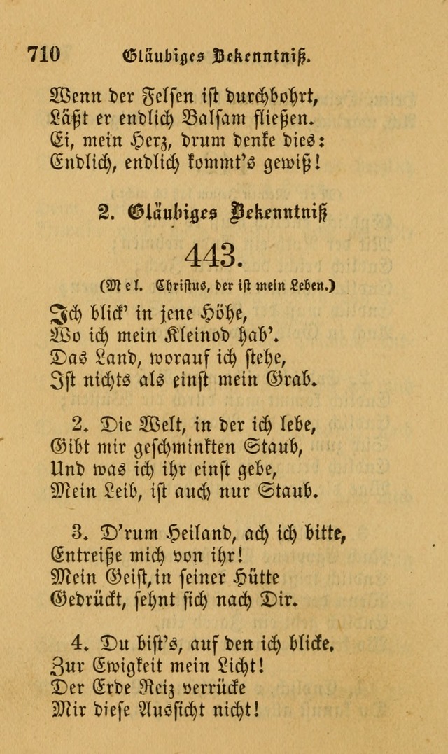 Die Pilgerharfe: eine sammlung evangelischer lieder, für den Gebrauch gläubig getauster Christen und der Gemeinden des Herrn in Nordamerika page 710