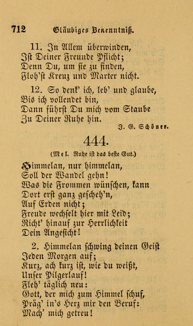 Die Pilgerharfe: eine sammlung evangelischer lieder, für den Gebrauch gläubig getauster Christen und der Gemeinden des Herrn in Nordamerika page 712