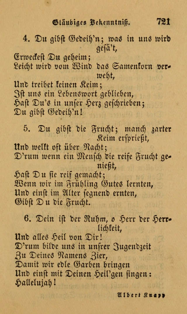 Die Pilgerharfe: eine sammlung evangelischer lieder, für den Gebrauch gläubig getauster Christen und der Gemeinden des Herrn in Nordamerika page 721