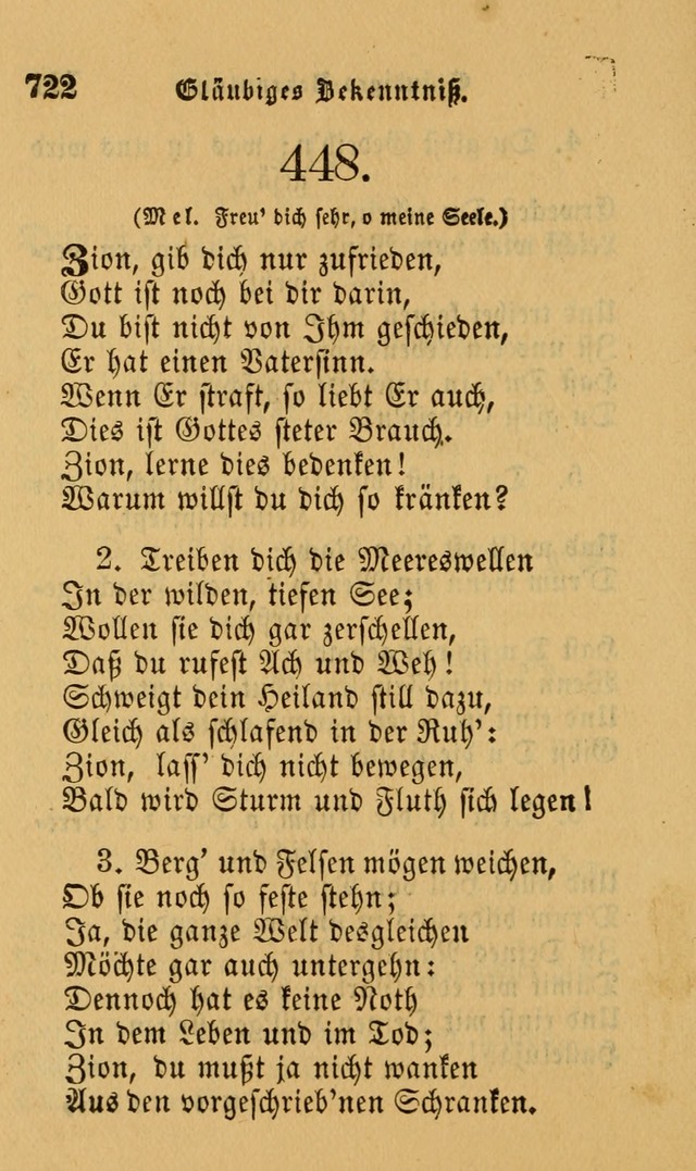 Die Pilgerharfe: eine sammlung evangelischer lieder, für den Gebrauch gläubig getauster Christen und der Gemeinden des Herrn in Nordamerika page 722