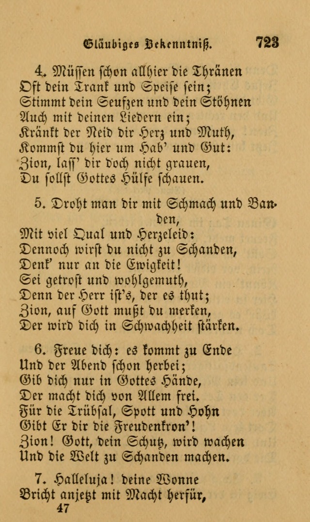 Die Pilgerharfe: eine sammlung evangelischer lieder, für den Gebrauch gläubig getauster Christen und der Gemeinden des Herrn in Nordamerika page 723