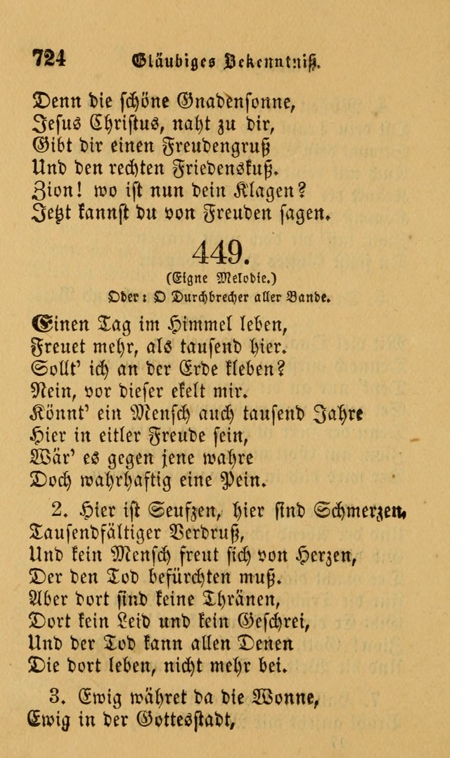 Die Pilgerharfe: eine sammlung evangelischer lieder, für den Gebrauch gläubig getauster Christen und der Gemeinden des Herrn in Nordamerika page 724