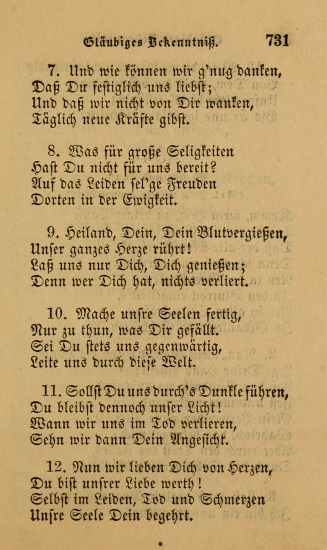 Die Pilgerharfe: eine sammlung evangelischer lieder, für den Gebrauch gläubig getauster Christen und der Gemeinden des Herrn in Nordamerika page 731