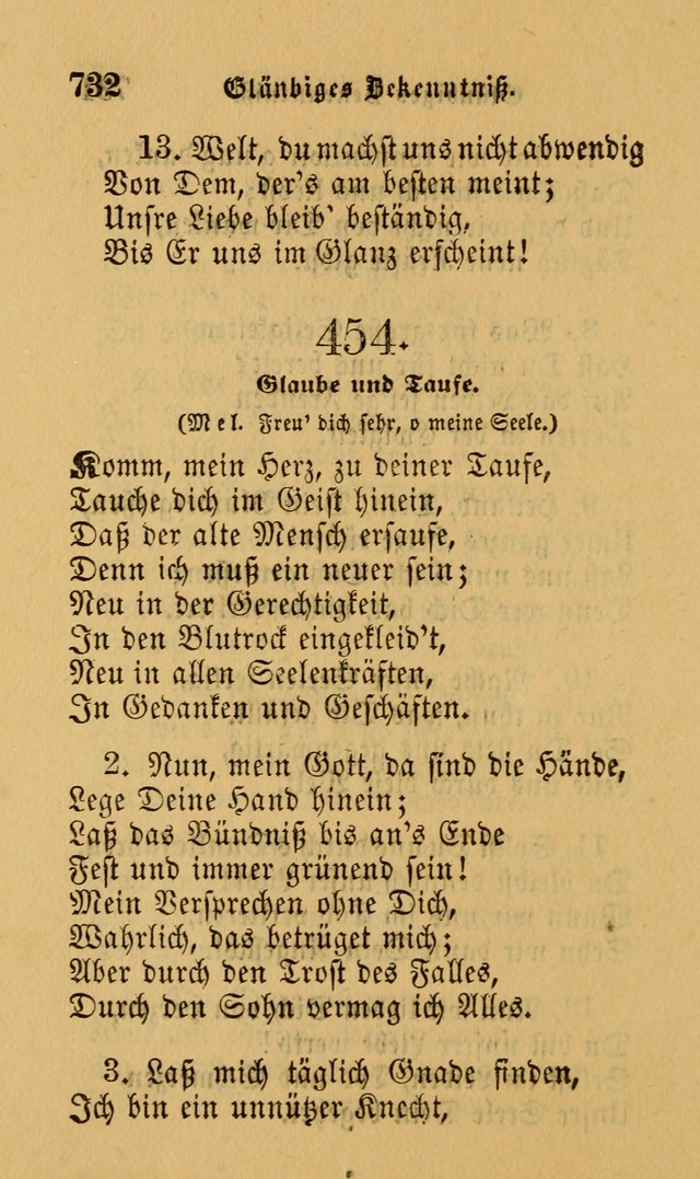 Die Pilgerharfe: eine sammlung evangelischer lieder, für den Gebrauch gläubig getauster Christen und der Gemeinden des Herrn in Nordamerika page 732