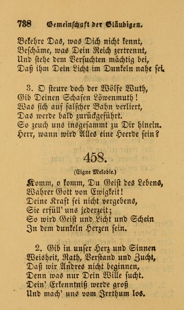 Die Pilgerharfe: eine sammlung evangelischer lieder, für den Gebrauch gläubig getauster Christen und der Gemeinden des Herrn in Nordamerika page 738