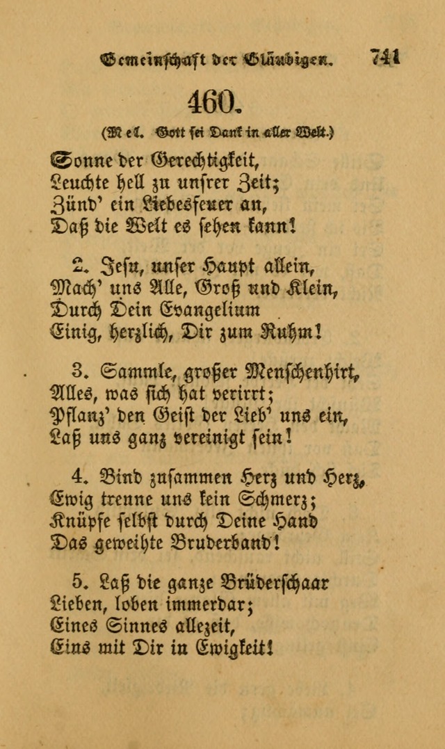 Die Pilgerharfe: eine sammlung evangelischer lieder, für den Gebrauch gläubig getauster Christen und der Gemeinden des Herrn in Nordamerika page 741