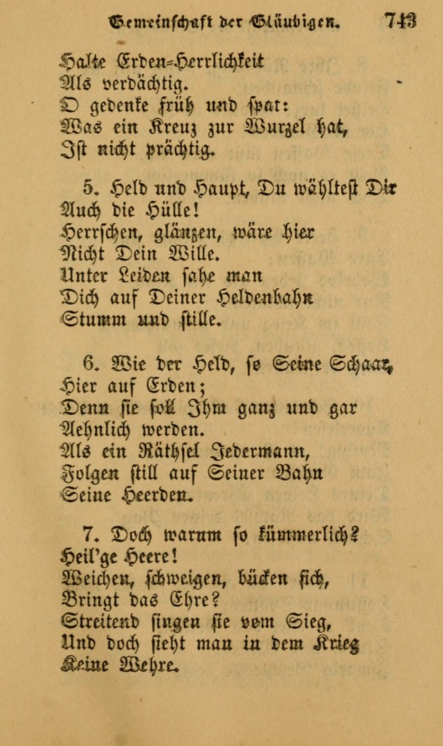 Die Pilgerharfe: eine sammlung evangelischer lieder, für den Gebrauch gläubig getauster Christen und der Gemeinden des Herrn in Nordamerika page 743