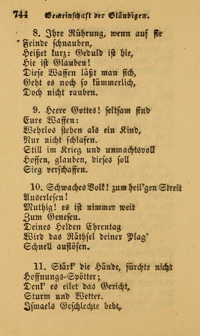 Die Pilgerharfe: eine sammlung evangelischer lieder, für den Gebrauch gläubig getauster Christen und der Gemeinden des Herrn in Nordamerika page 744