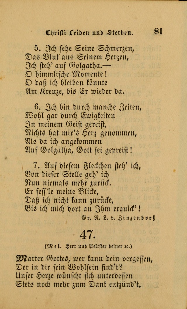 Die Pilgerharfe: eine sammlung evangelischer lieder, für den Gebrauch gläubig getauster Christen und der Gemeinden des Herrn in Nordamerika page 81