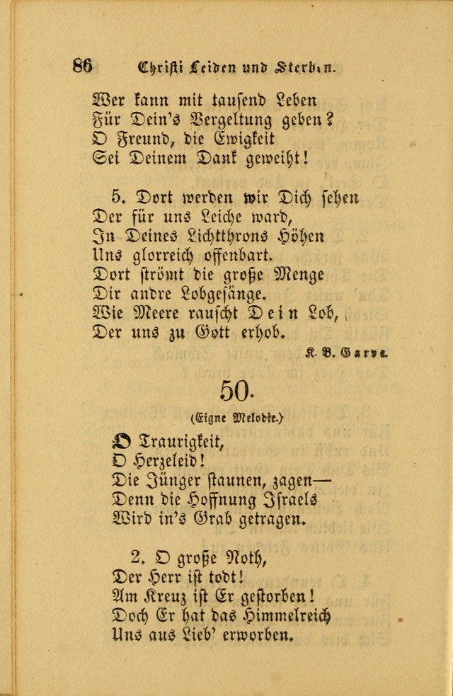 Die Pilgerharfe: eine sammlung evangelischer lieder, für den Gebrauch gläubig getauster Christen und der Gemeinden des Herrn in Nordamerika page 86