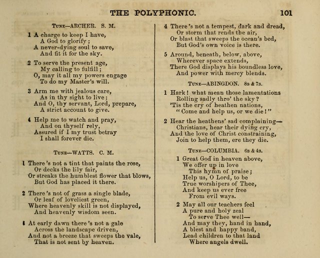 The Polyphonic; or Juvenile Choralist; containing a great variety of music and hymns, both new & old, designed for schools and youth page 100