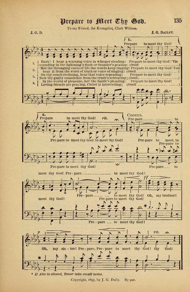 The Peacemaker: a collection of sacred songs and hymns for use in all services of the church, Sunday-school, home circle, and all kinds of evangelistic work page 135