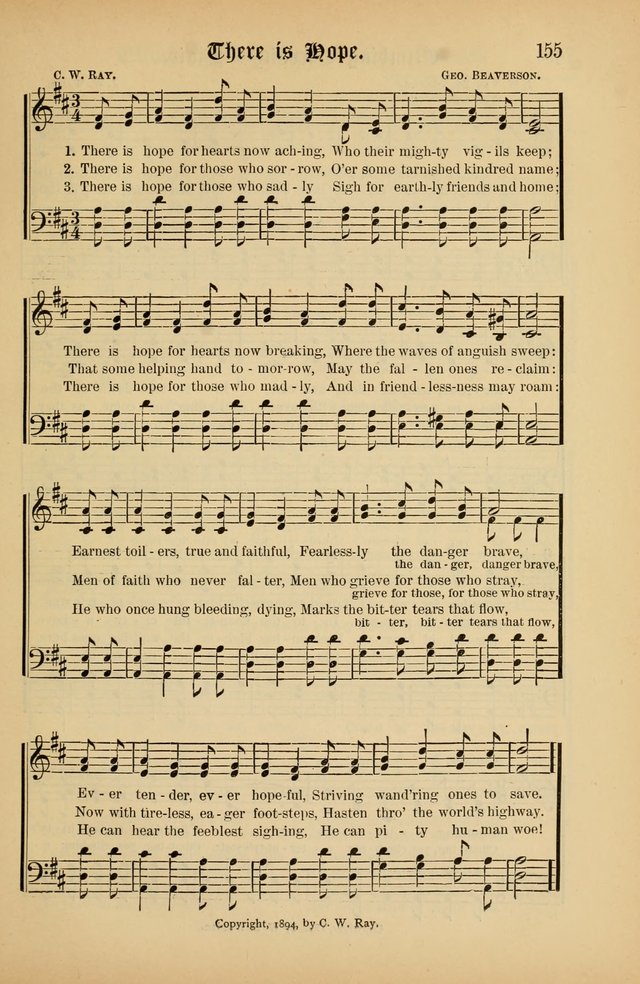 The Peacemaker: a collection of sacred songs and hymns for use in all services of the church, Sunday-school, home circle, and all kinds of evangelistic work page 155