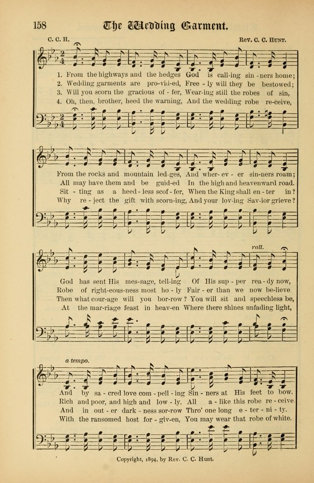 The Peacemaker: a collection of sacred songs and hymns for use in all services of the church, Sunday-school, home circle, and all kinds of evangelistic work page 158