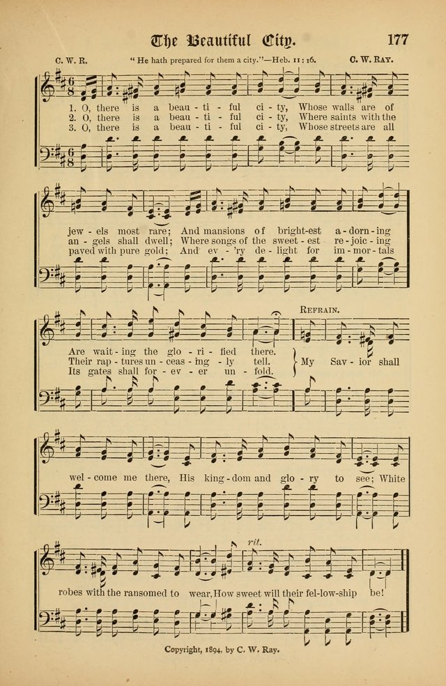 The Peacemaker: a collection of sacred songs and hymns for use in all services of the church, Sunday-school, home circle, and all kinds of evangelistic work page 177