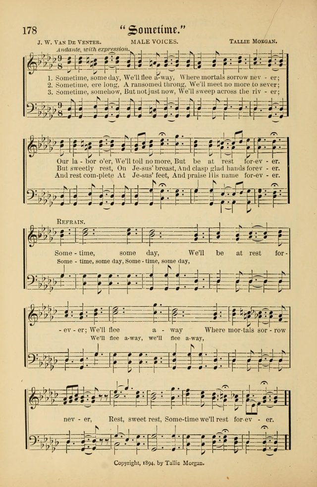 The Peacemaker: a collection of sacred songs and hymns for use in all services of the church, Sunday-school, home circle, and all kinds of evangelistic work page 178