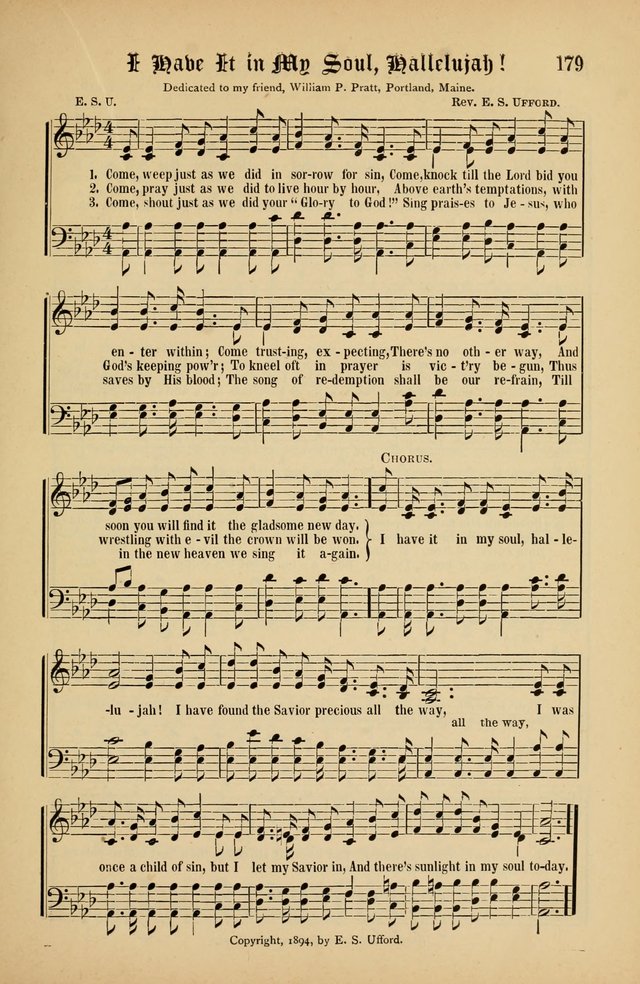 The Peacemaker: a collection of sacred songs and hymns for use in all services of the church, Sunday-school, home circle, and all kinds of evangelistic work page 179