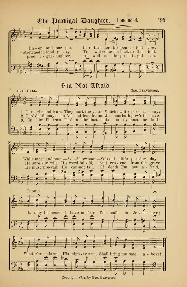 The Peacemaker: a collection of sacred songs and hymns for use in all services of the church, Sunday-school, home circle, and all kinds of evangelistic work page 195